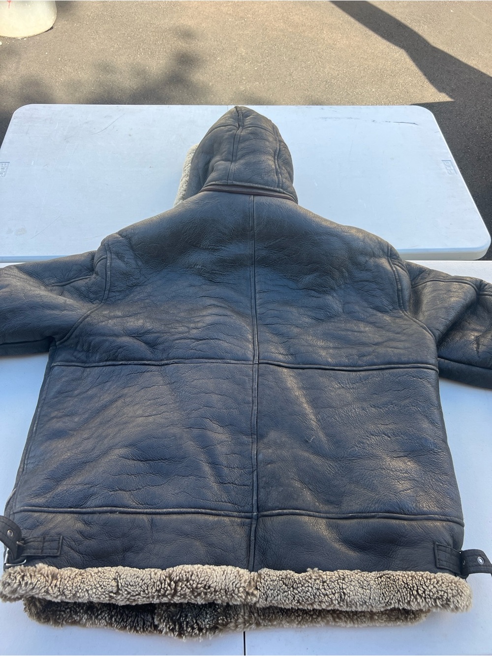 Vintage Avalanche B-3 Shearling Bomber Jacket Mens 4XL Black Leather Italy Skin - Picture 8 of 16